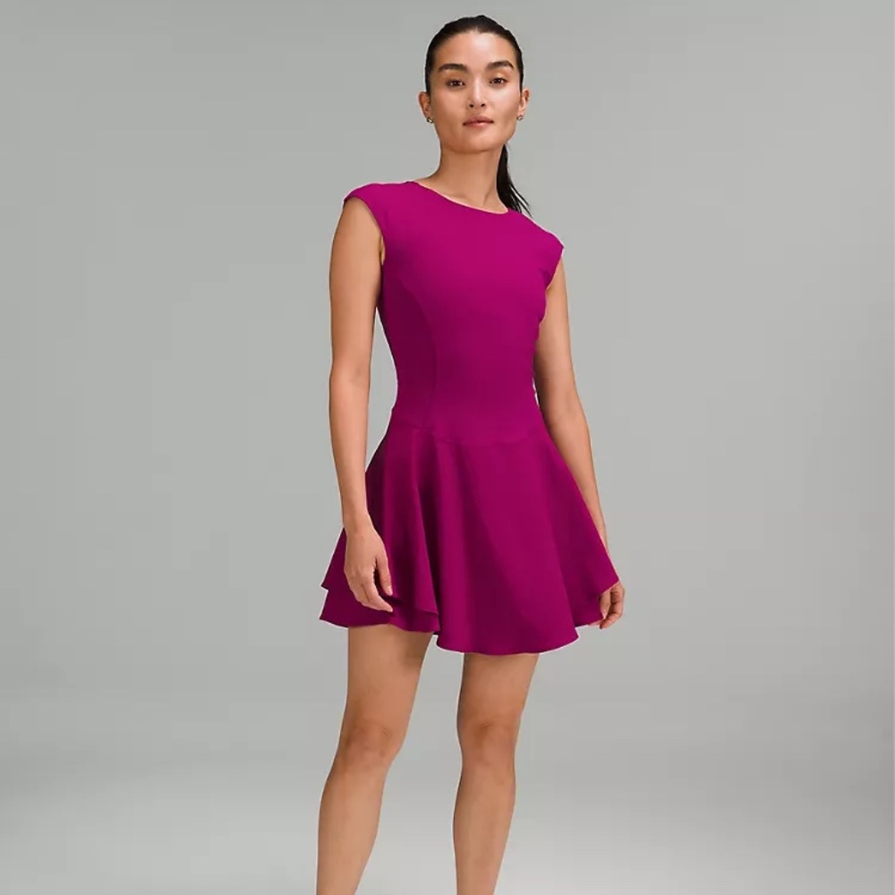 Everlux Mesh-Back Tennis Dress Colour Magenta Purple Size 4